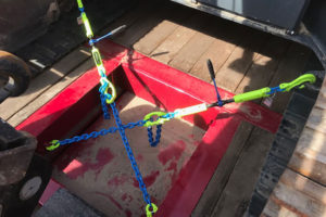 Kettingwerk, vastzetten graafkranen